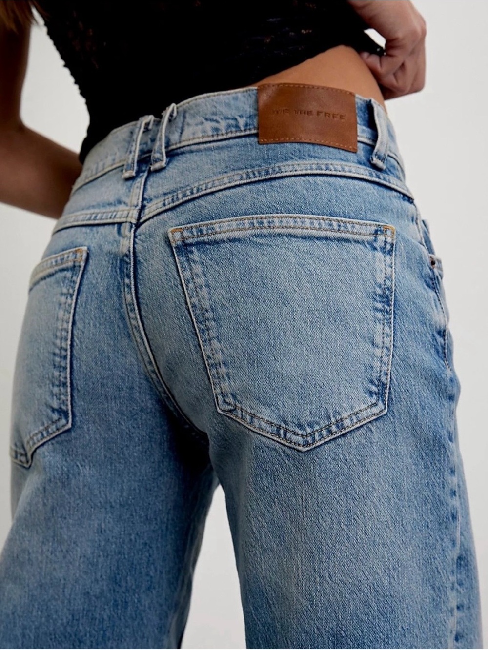 We The Free Risk Taker High Rise Straight Leg Jeans Size 25 Boho Denim - Picture 4 of 9